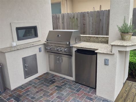 stucco summer kitchen cabinet steel doors|outdoor stucco kitchen.